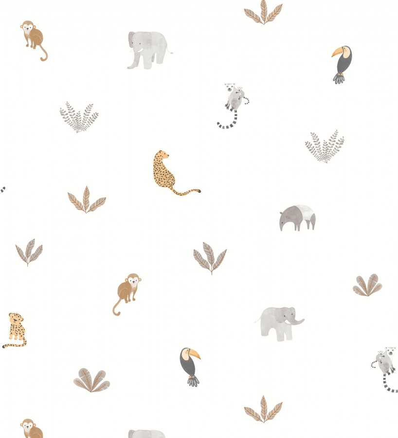 Papel pintado selva infantil con animales y plantas  Sahara Spirit 684458
