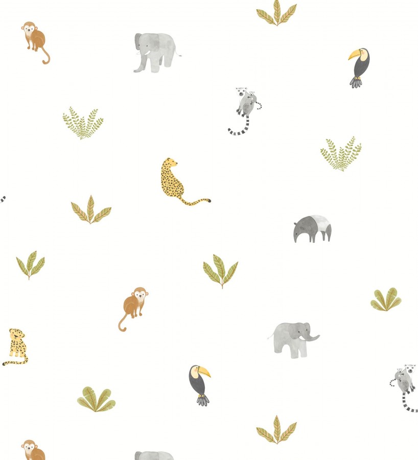 Papel pintado selva infantil con animales y plantas  Sahara Spirit 684459