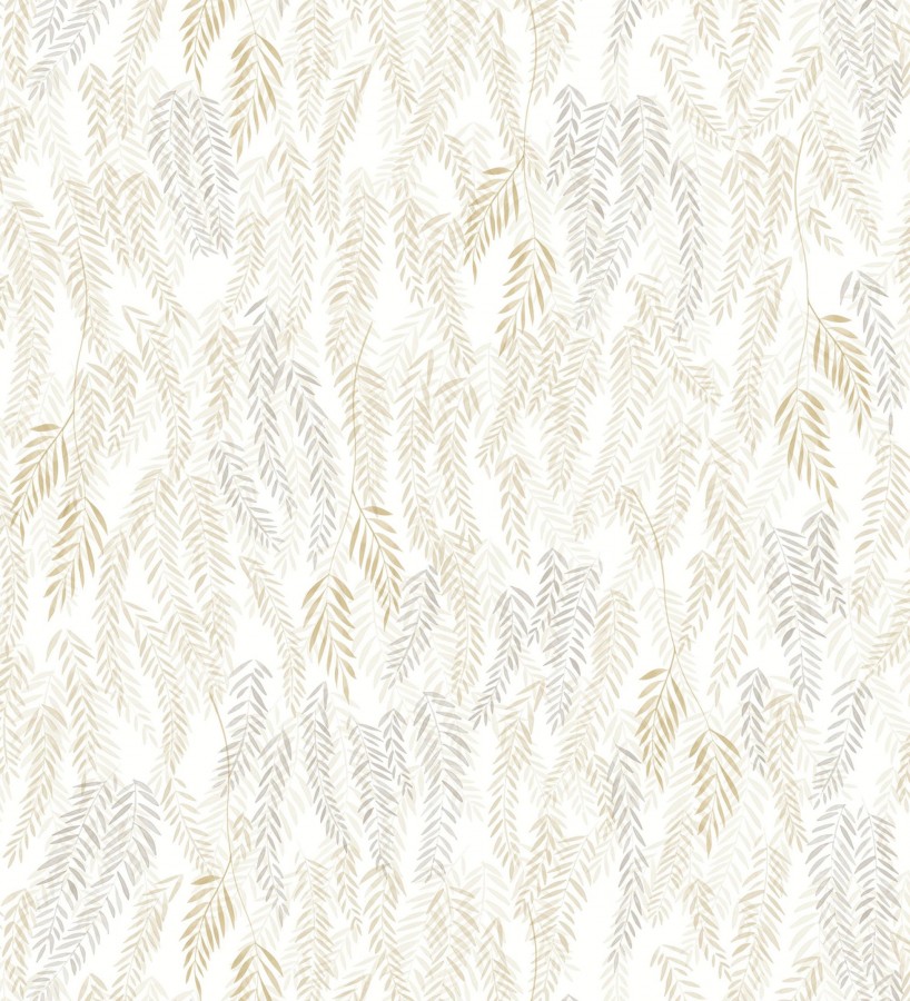 Papel pintado de hojas en tonos beige y gris  Lara Willow 684464