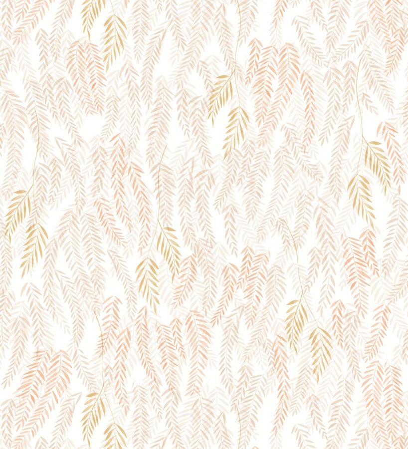 Papel pintado de hojas en tonos coral y beige  Lara Willow 684465
