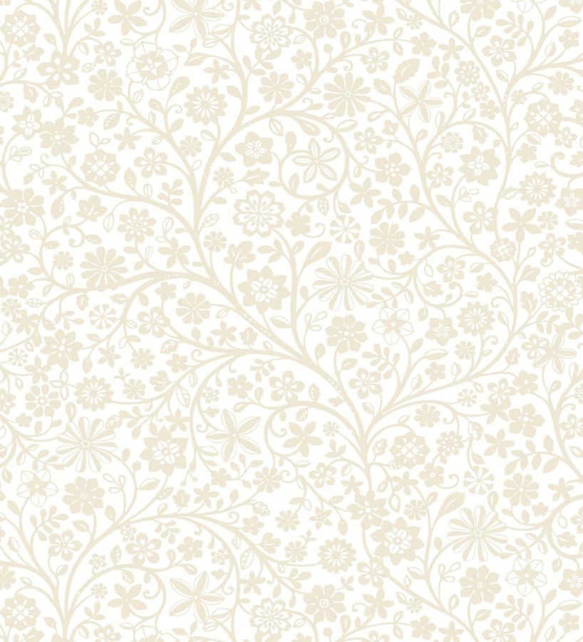 Papel pintado flores ilustración botánica sutil y armónica tono beige  Natalie Reverie 684475