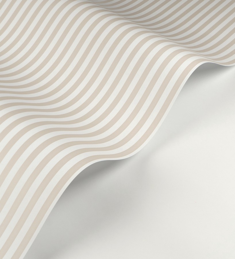 Papel pintado rayas finas infantiles beige y blancas  Andy Stripes 684489