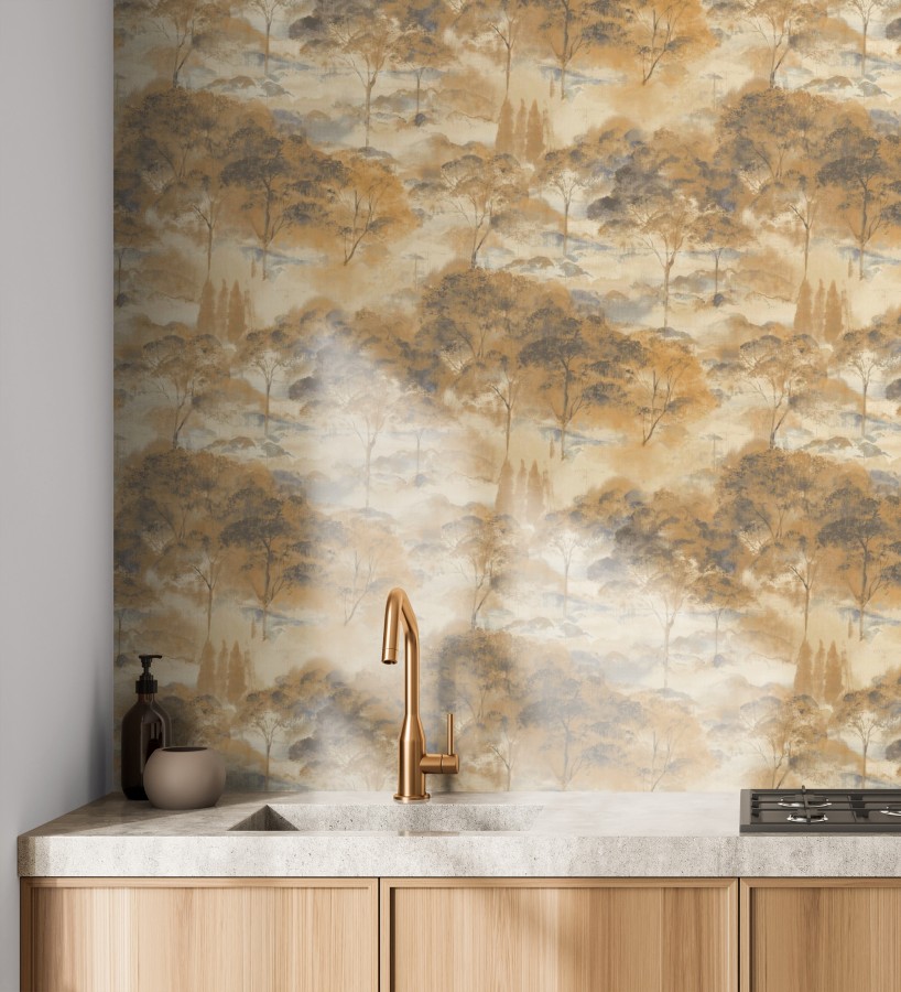 Papel pintado lienzo de árboles al óleo estilo impresionismo tradicional  Giverny Artistic 684498