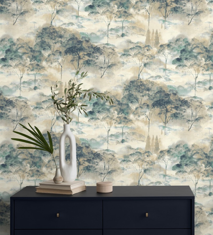 Papel pintado lienzo de árboles al óleo estilo impresionismo tradicional  Giverny Artistic 684499
