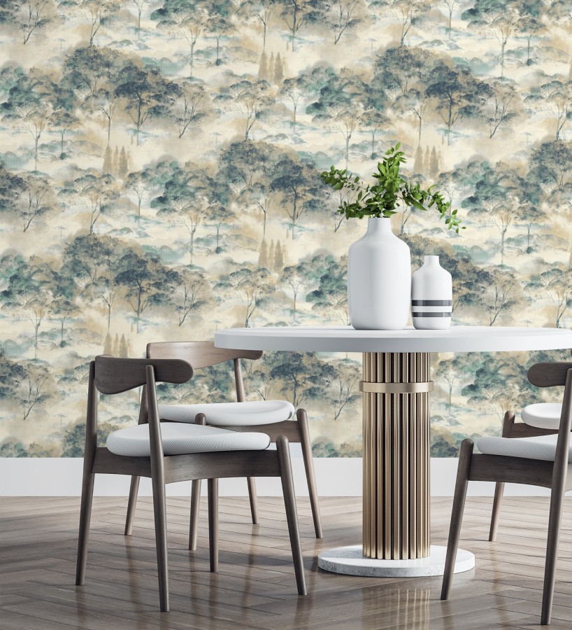 Papel pintado lienzo de árboles al óleo estilo impresionismo tradicional  Giverny Artistic 684499
