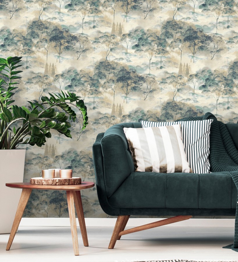 Papel pintado lienzo de árboles al óleo estilo impresionismo tradicional  Giverny Artistic 684499