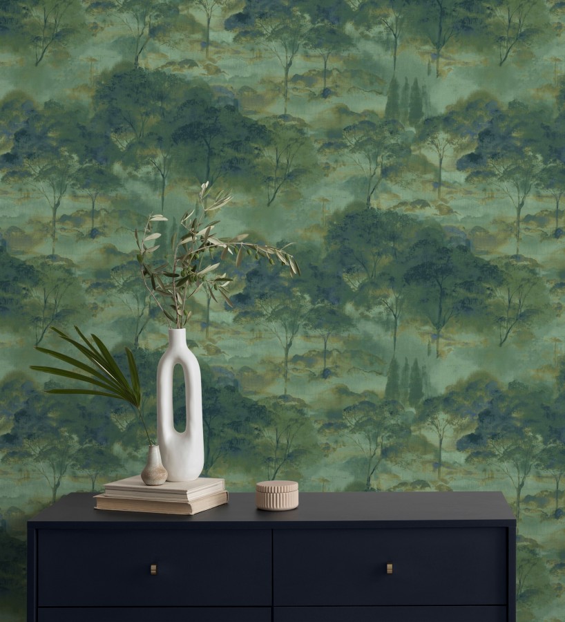 Papel pintado lienzo de árboles al óleo estilo impresionismo tradicional  Giverny Artistic 684501
