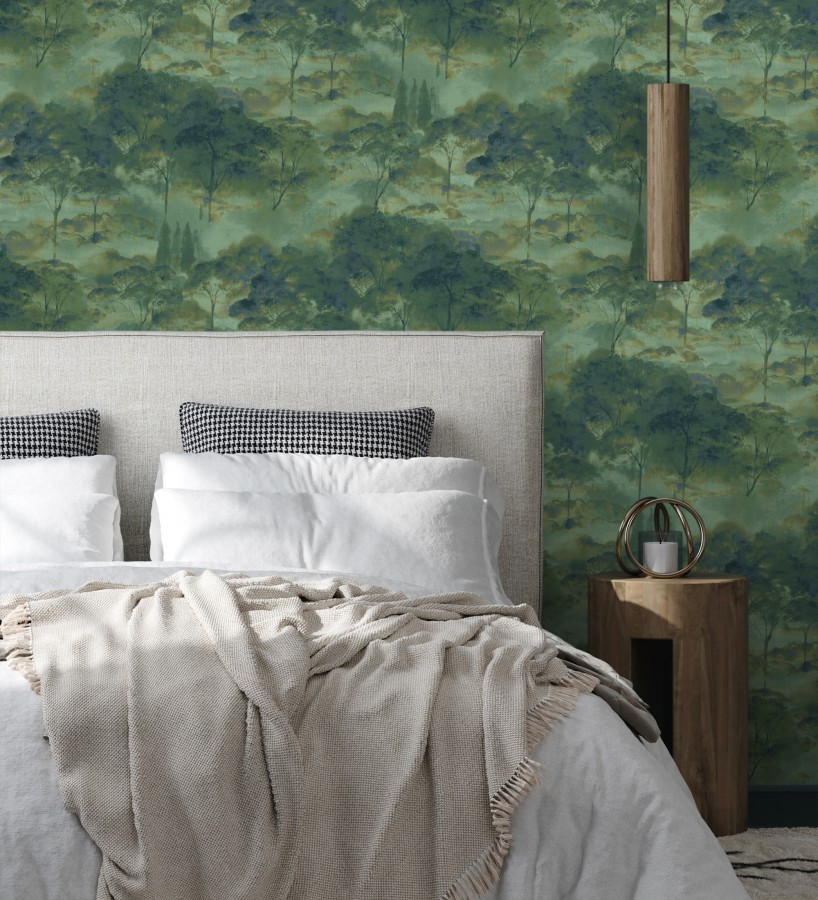 Papel pintado lienzo de árboles al óleo estilo impresionismo tradicional  Giverny Artistic 684501