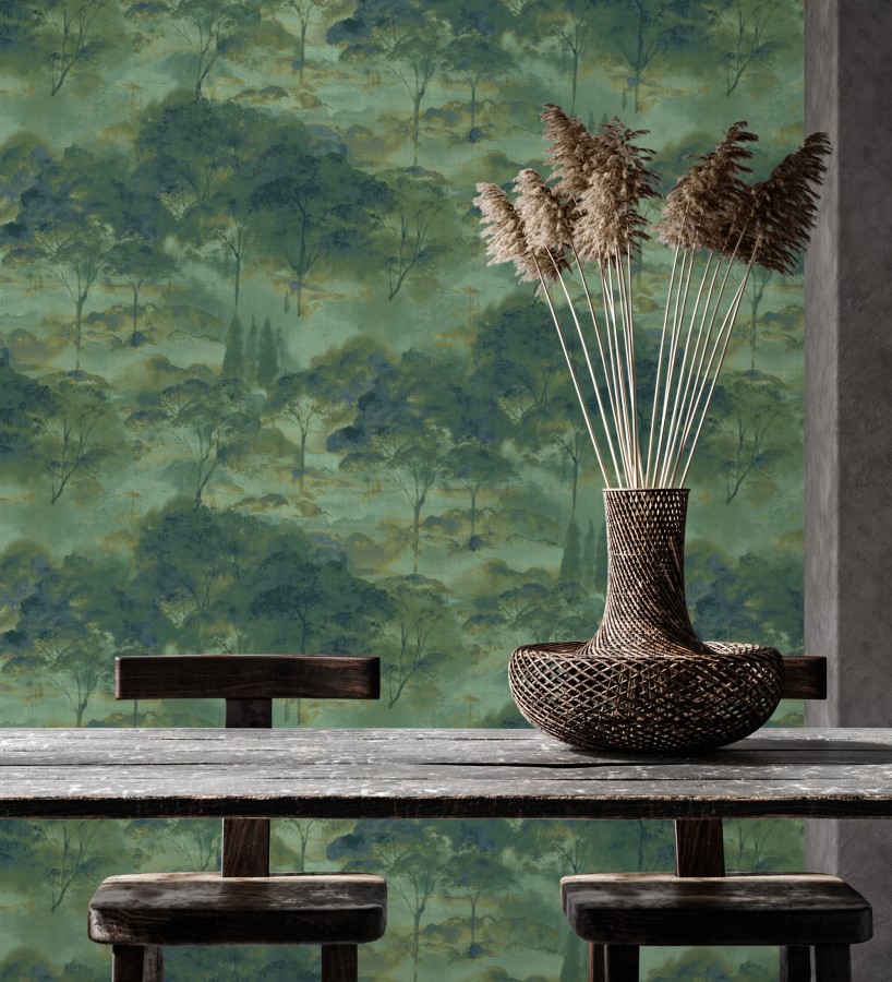 Papel pintado lienzo de árboles al óleo estilo impresionismo tradicional  Giverny Artistic 684501