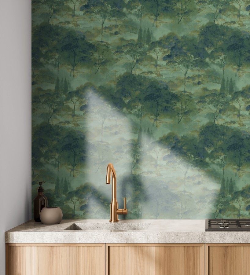 Papel pintado lienzo de árboles al óleo estilo impresionismo tradicional  Giverny Artistic 684501