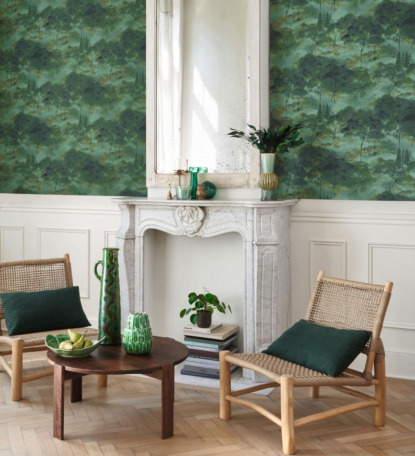 Papel pintado lienzo de árboles al óleo estilo impresionismo tradicional  Giverny Artistic 684501