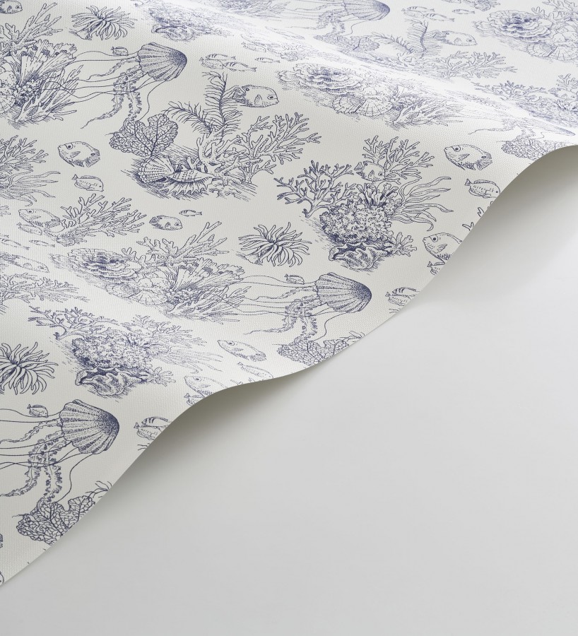 Papel pintado arrecife coralino dibujado sobre tejido de lienzo  Atlantis Abyss 684503
