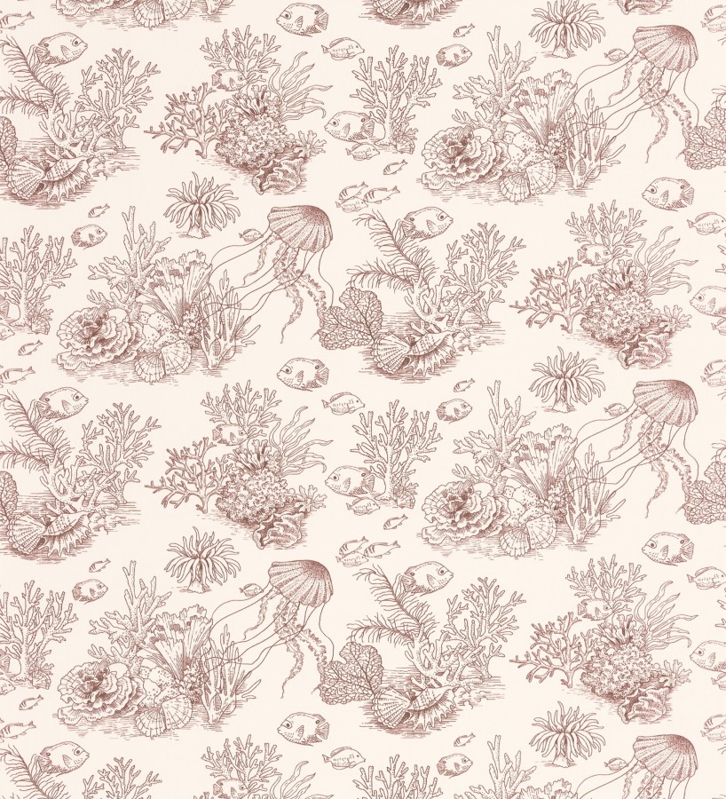 Papel pintado arrecife coralino dibujado sobre tejido de lienzo  Atlantis Abyss 684504
