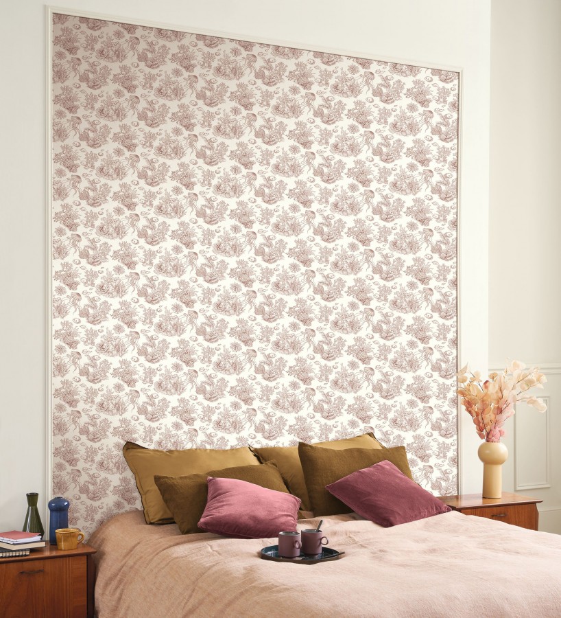 Papel pintado arrecife coralino dibujado sobre tejido de lienzo  Atlantis Abyss 684504