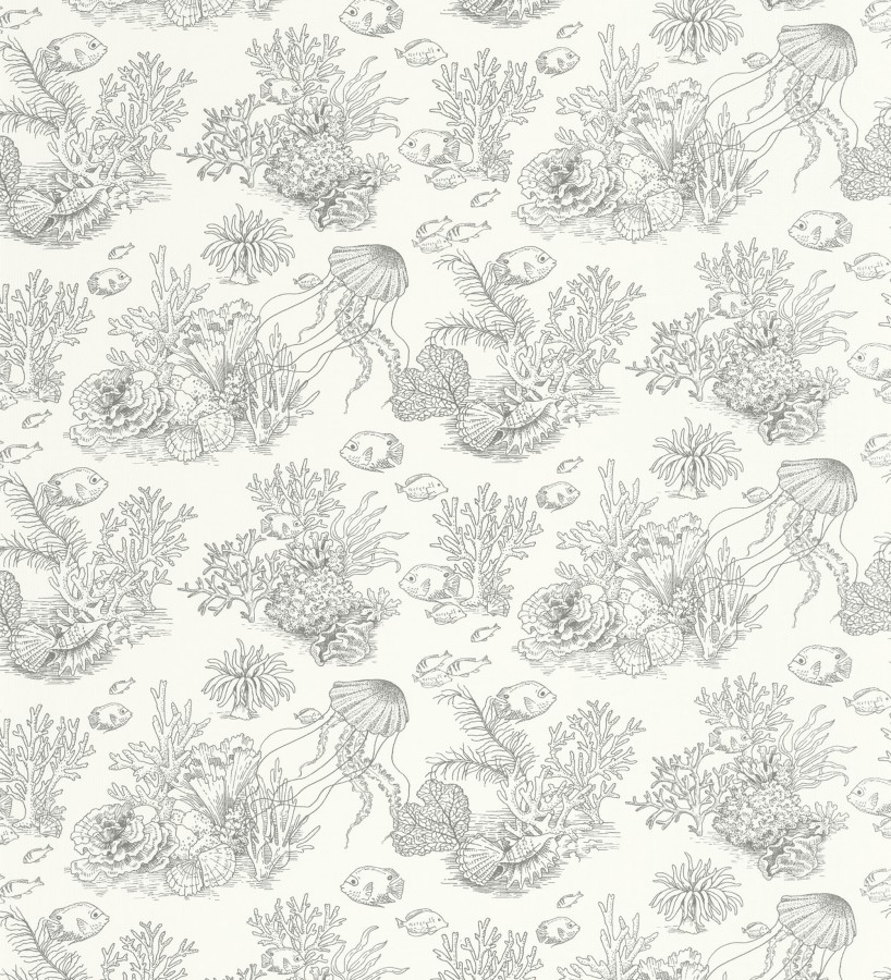 Papel pintado arrecife coralino dibujado sobre tejido de lienzo  Atlantis Abyss 684505