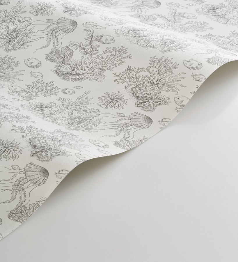 Papel pintado arrecife coralino dibujado sobre tejido de lienzo  Atlantis Abyss 684505