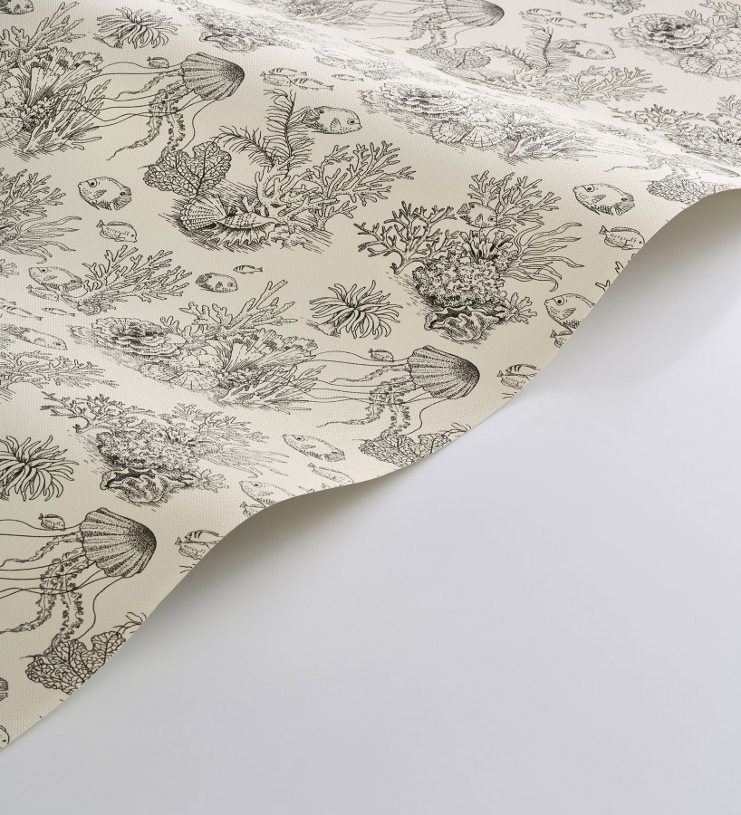 Papel pintado arrecife coralino dibujado sobre tejido de lienzo  Atlantis Abyss 684506