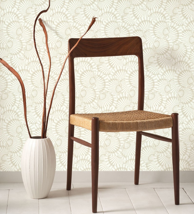 Papel pintado conchas marinas texturizadas en relieve textil  Salina Layered 684507