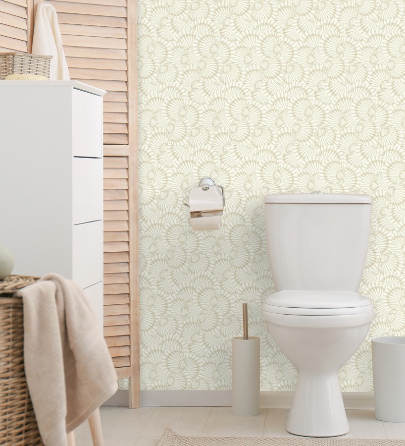 Papel pintado conchas marinas texturizadas en relieve textil  Salina Layered 684507