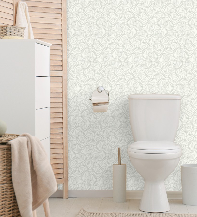 Papel pintado conchas marinas texturizadas en relieve textil  Salina Layered 684509