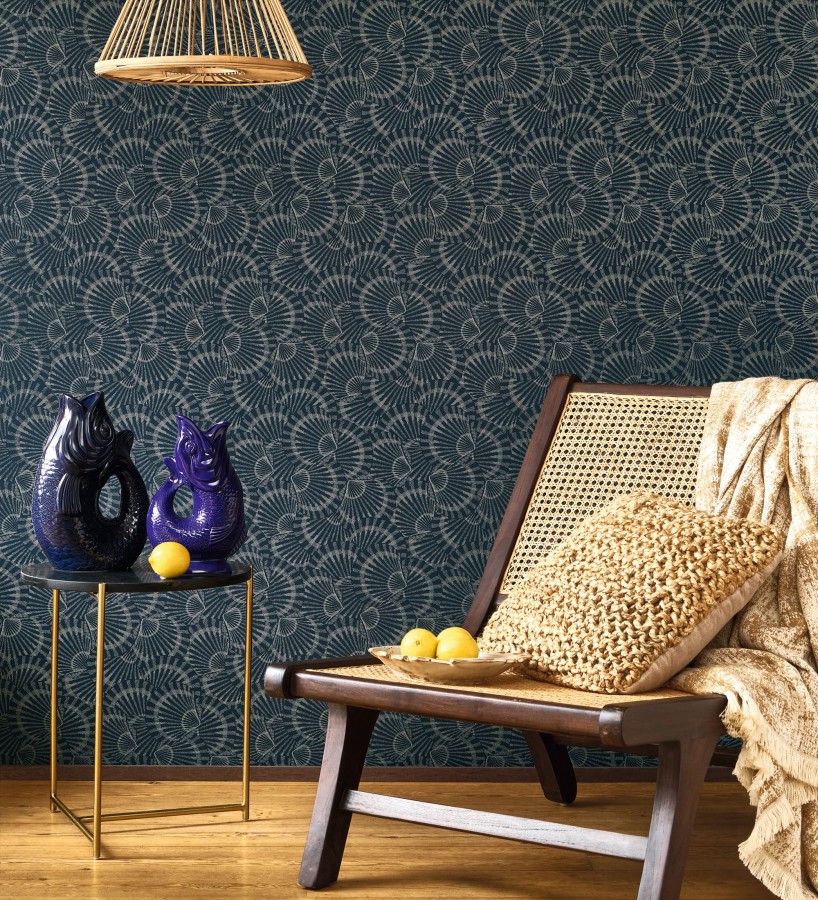 Papel pintado conchas marinas texturizadas en relieve textil  Salina Layered 684511