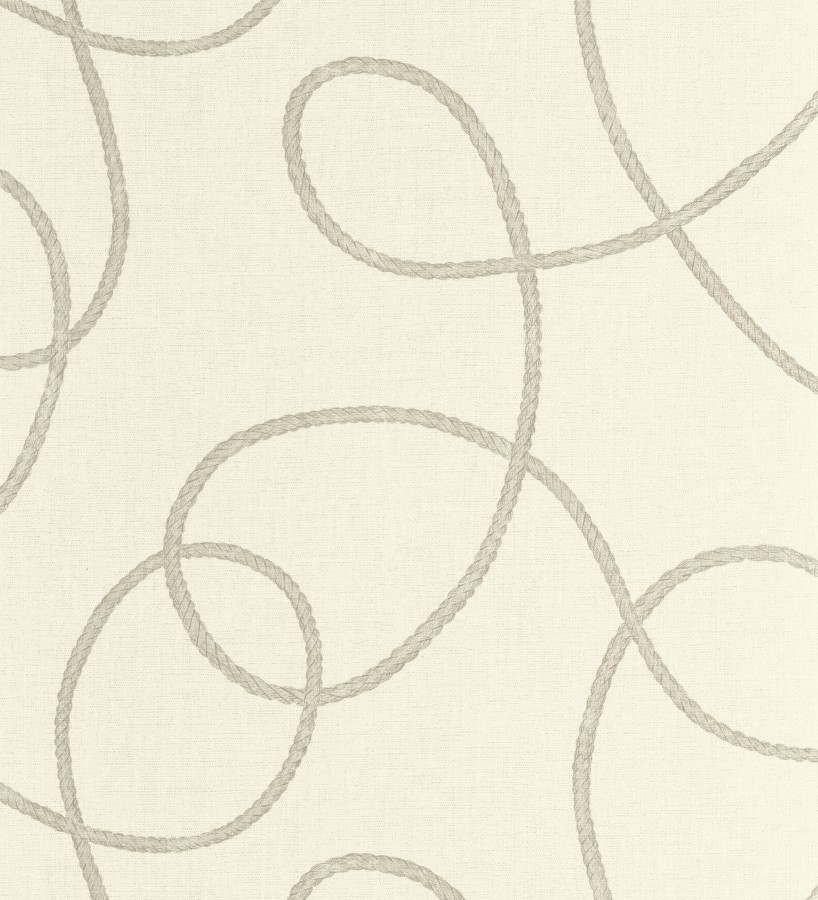 Papel pintado cuerdas náuticas entrelazadas fondo crema claro  Dover Coiled 684512