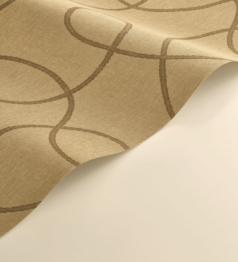 Papel pintado cuerdas náuticas entrelazadas fondo camel  Dover Coiled 684513