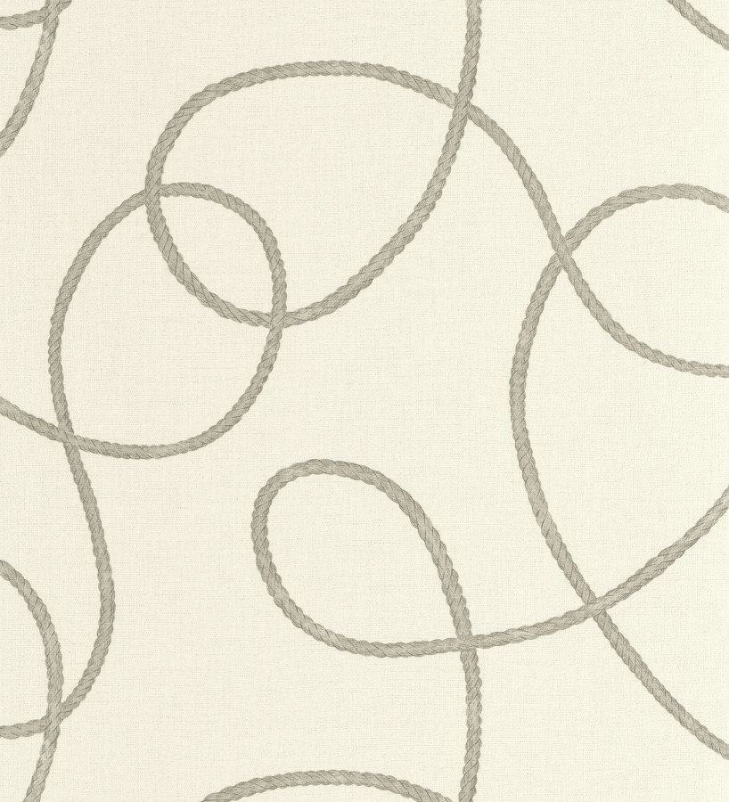 Papel pintado cuerdas náuticas entrelazadas fondo blanco roto  Dover Coiled 684514