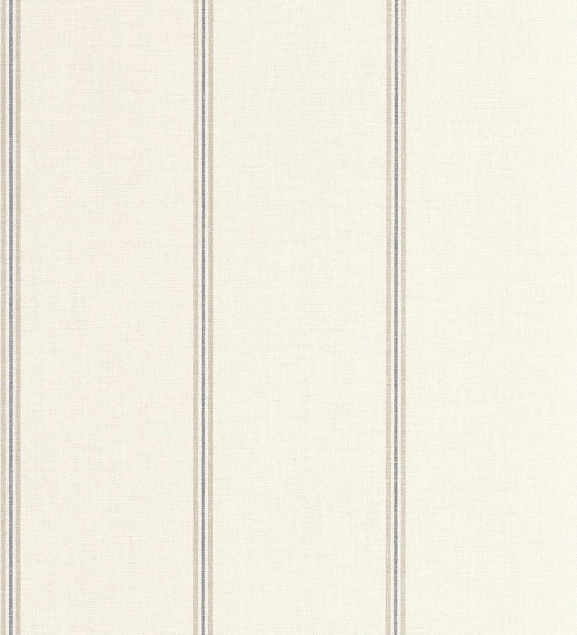 Papel pintado de rayas beige fondo tejido de lino  Colmar Lined 684515