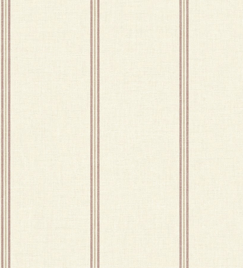 Papel pintado de rayas rojo oxblood fondo tejido de lino  Colmar Lined 684517