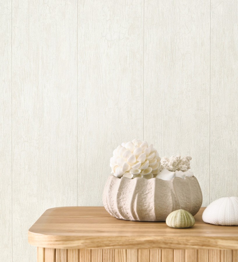 Papel pintado madera decapada beige clara rústica  Hadson Boards 684520