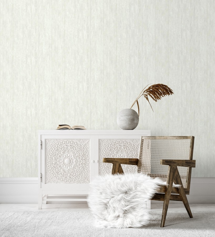 Papel pintado madera decapada beige clara rústica  Hadson Boards 684520