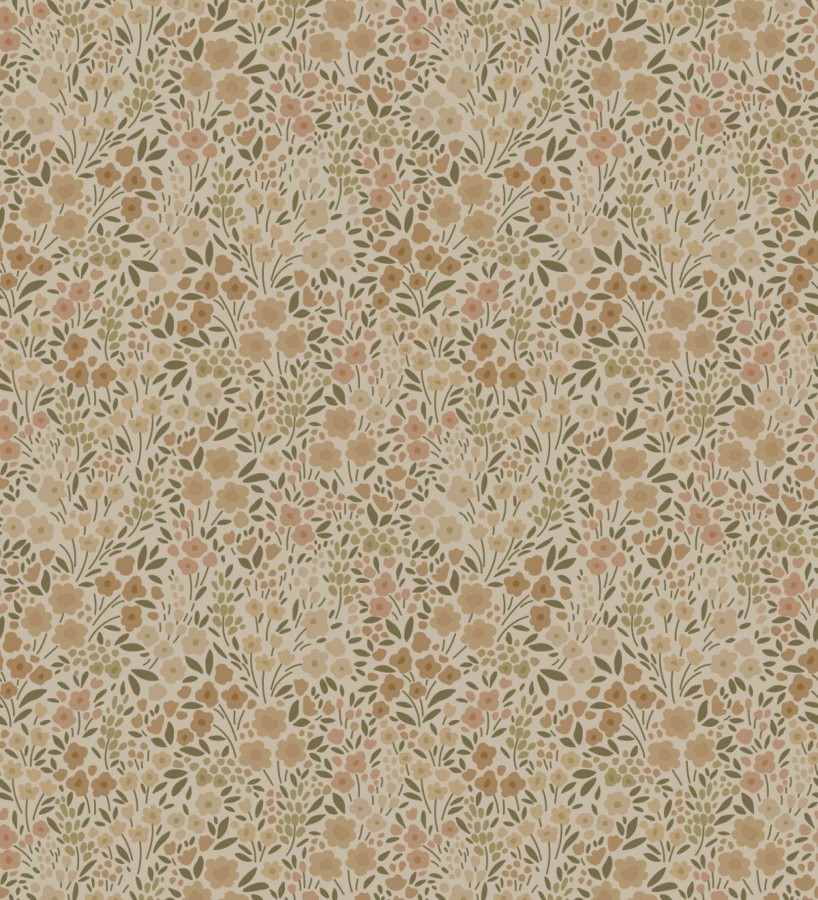 Papel pintado liberty floral mini tonos sepia  Alina Dainty 684546