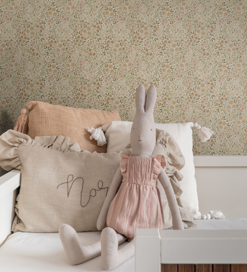 Papel pintado liberty floral mini tonos sepia  Alina Dainty 684546