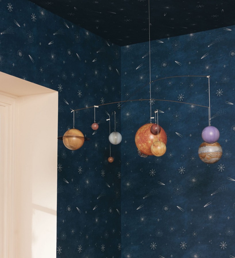 Papel pintado estrellas y galaxias fondo azul noche  Parisian Stellar 684554