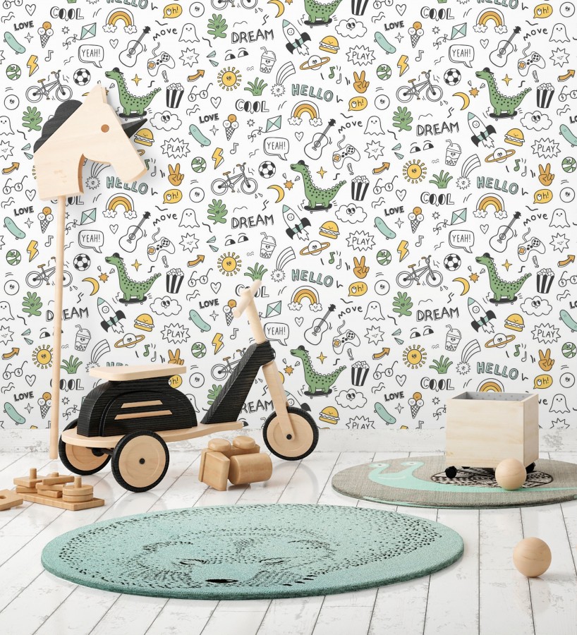 Papel pintado de emoticonos lifestyle infantil para niños  Denver Outdoor 684573