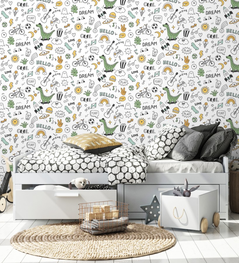 Papel pintado de emoticonos lifestyle infantil para niños  Denver Outdoor 684573