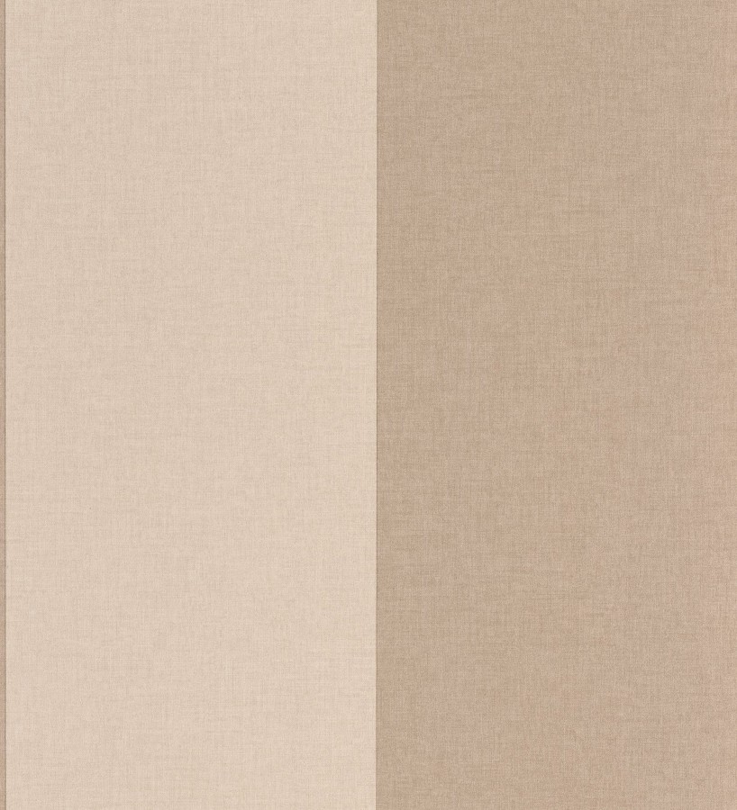 Papel pintado de rayas anchas con textura textil en tonos taupe  Limerick Lofted 684598