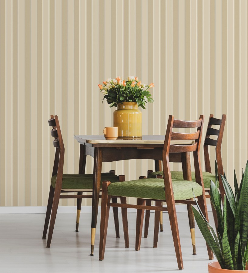 Papel pintado rayas elegantes en tonos tierra y almendra  Windsor Supreme 684601