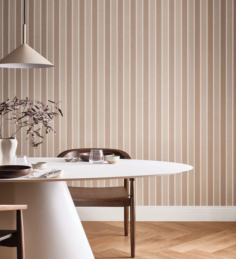 Papel pintado rayas elegantes en tonos marrones  Windsor Supreme 684602