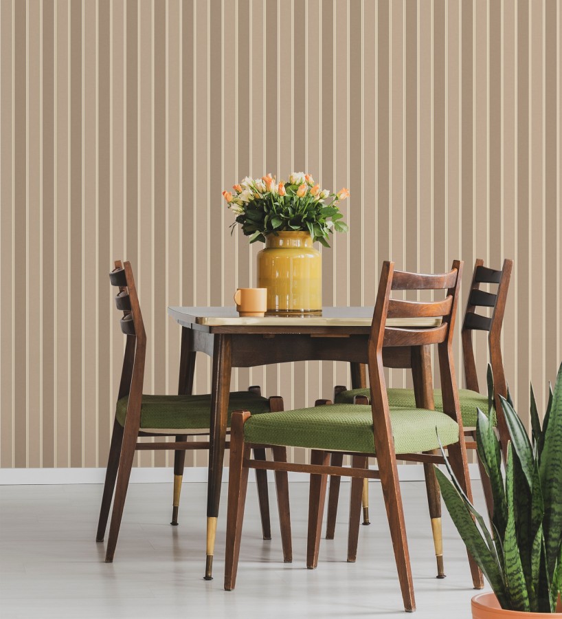 Papel pintado rayas elegantes en tonos marrones  Windsor Supreme 684602