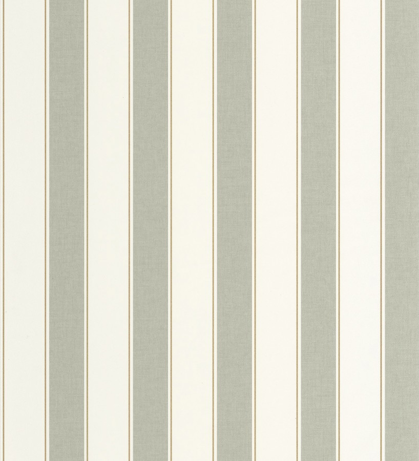 Papel pintado rayas elegantes en tono verde y oro fondo blanco  Windsor Supreme 684605