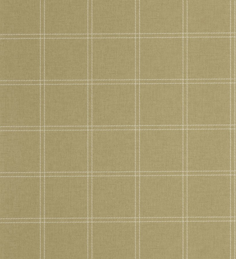 Papel pintado cuadros verde oliva textura lino sutil  Wellington Grid 684615