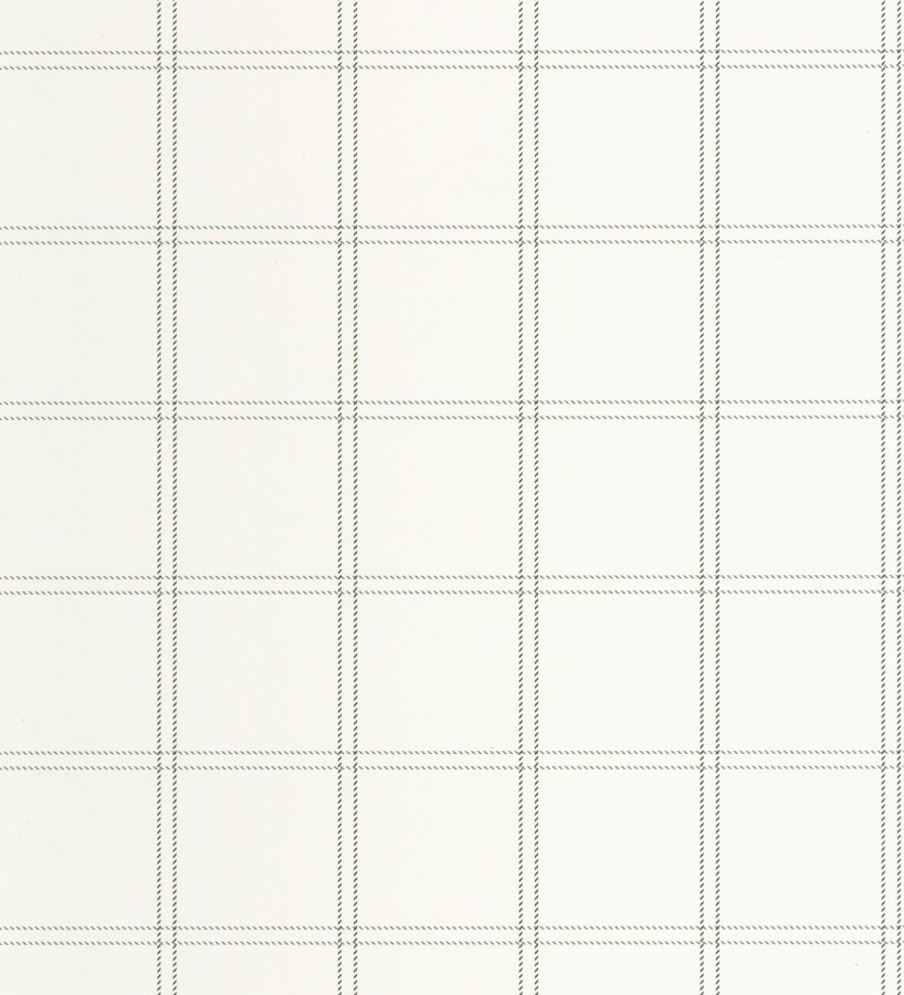 Papel pintado cuadros verdes textura lino sutil fondo blanco  Wellington Grid 684616