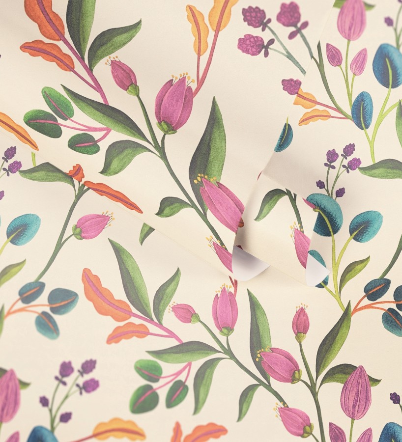 Papel pintado botánico vintage texturizado  Giverny Verdant 684621