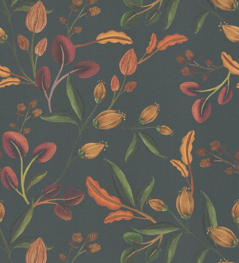 Papel pintado botánico vintage texturizado  Giverny Verdant 684622