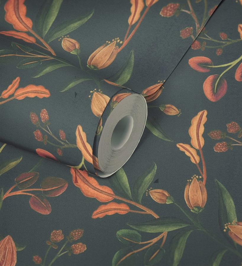Papel pintado botánico vintage texturizado  Giverny Verdant 684622