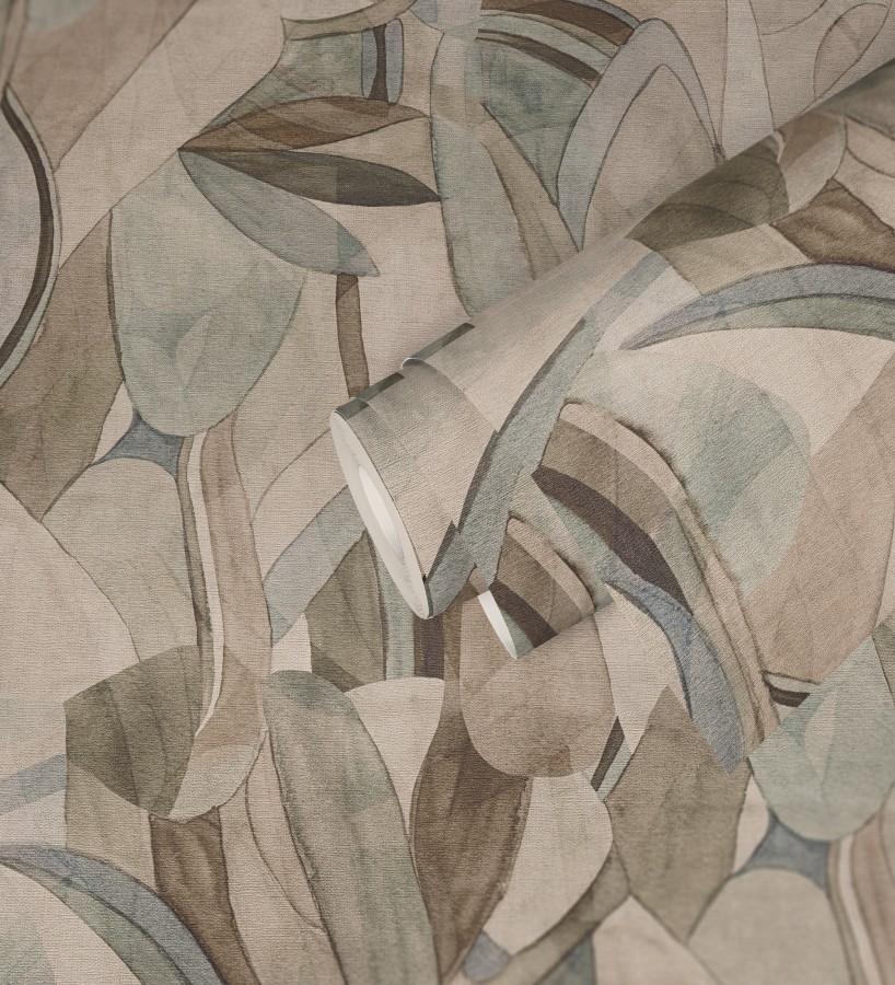 Papel pintado arte botánico abstracto texturizado  Hallstatt Slubbed 684628