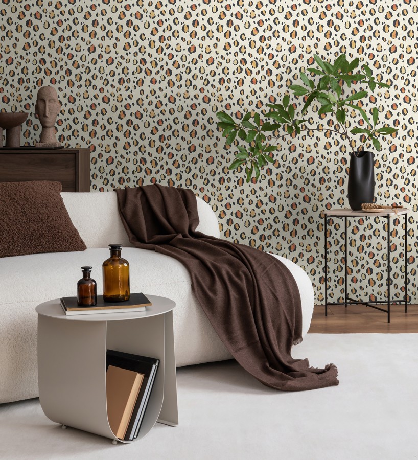 Papel pintado de leopardo clásico animal print  Leila Feline 684629