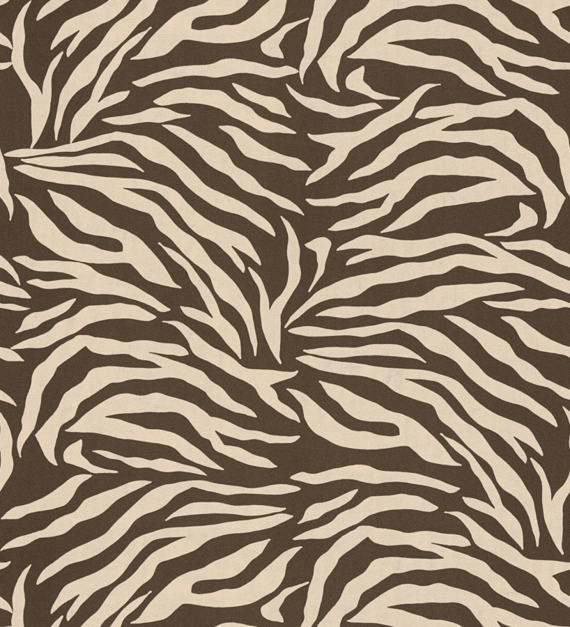 Papel pintado de cebra marrón chocolate texturizado  Indira Striated 684633